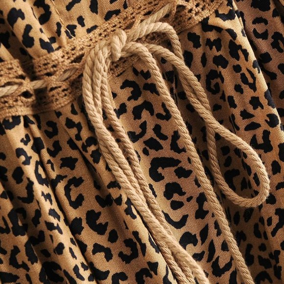 New Boho Saphari Leopard Maxi Sundress Dress - Picture 10 of 12